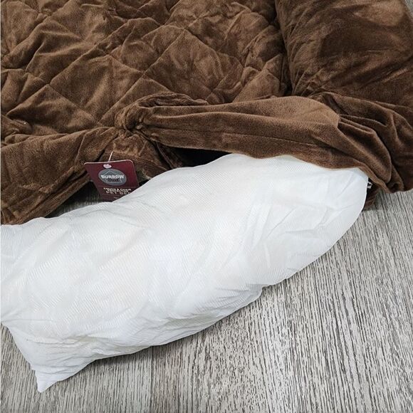 Chocolate Brown Burrow Bud Couch & Chair Protector Pet Bed - Picture 3 of 9